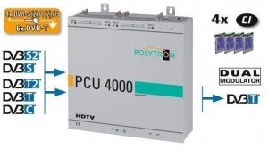 Stacja POLYTRON PCU 4121 4x DVB-S2,T2,C / DVB-T CI