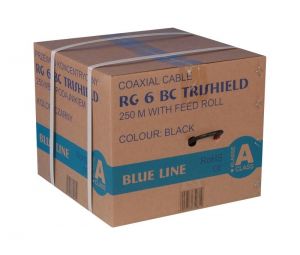 Kabel RG6U BC Trischield (Karton 250mb) - Czarny