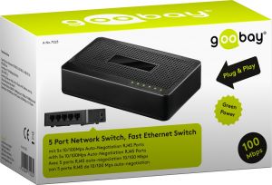 Fast Ethernet Switch 5-portowy Goobay 10/100Mbps