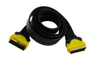 kabel scart-scart 21 pin, 1,5m, Dual Molded płaski