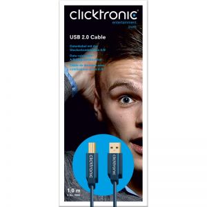 kabel USB 2.0 A/B CLICKTRONIC 3m.