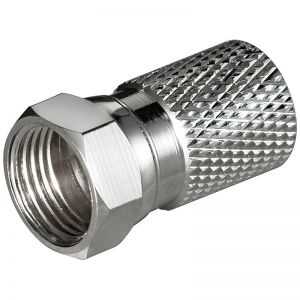 Wtyk F nakręcany, niklowany 8.2 mm/20mm Big Nut CU