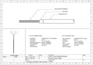 Skrętka CAT5e F/UTP PE żelowana 4x2xAWG24/1, 100m