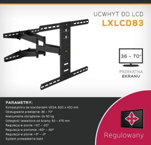 Uchwyt LCD83 LCD 36\"-70\" regulowany z wysięgnikiem