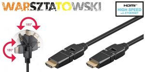 Kabel HDMI™ Obrotowy Warsztatowski Czarny 3m