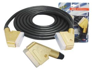 kabel euro-euro 21 pin, 1.5 m-złoc. wtyki, blister
