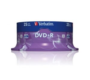Płyty VERBATIM DVD+R 4,7 GB 16X (25 cake)