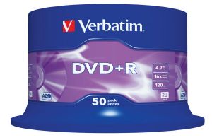 Płyty VERBATIM DVD+R 4,7 GB 16X (50 cake)
